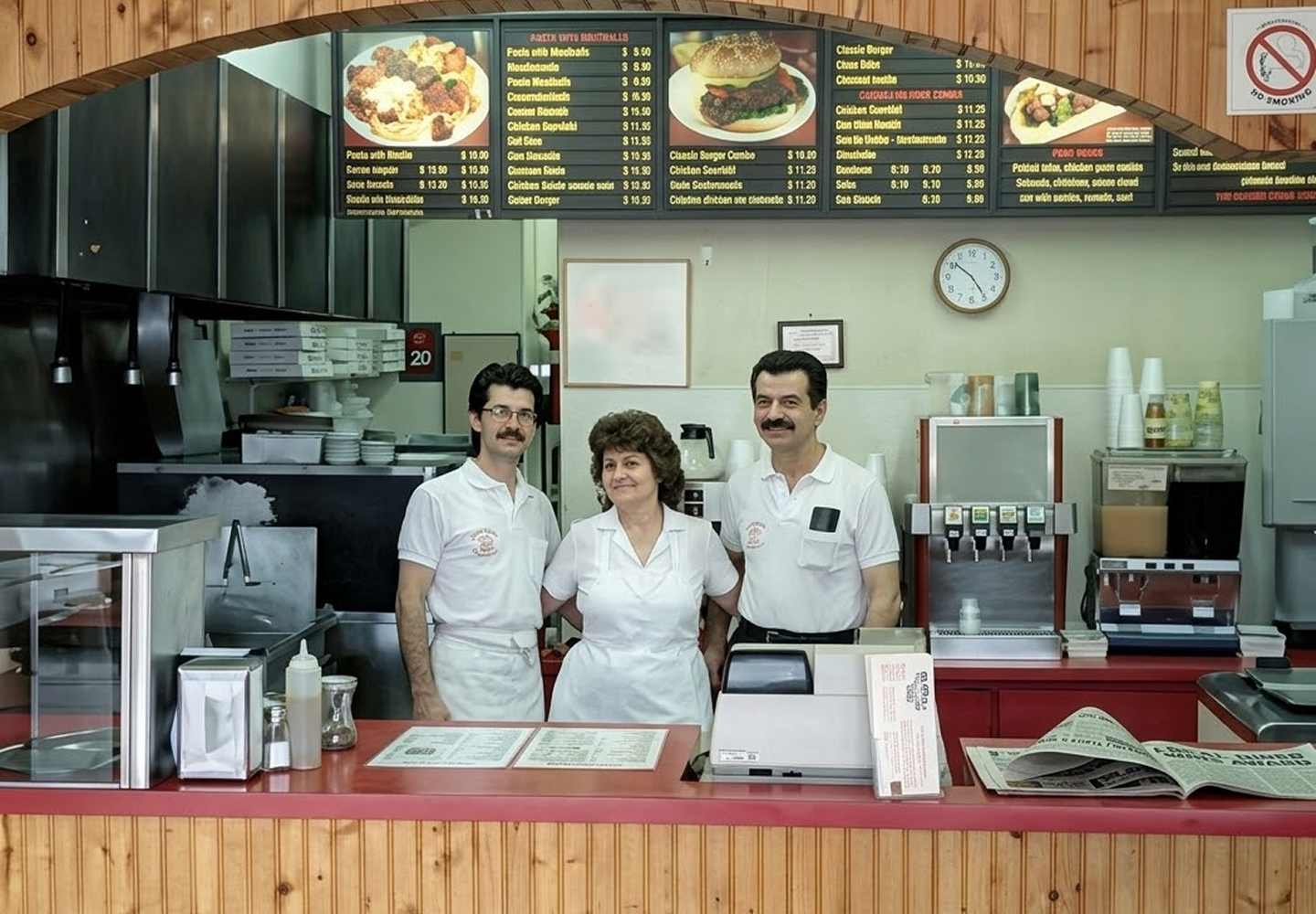 1980 - As Scarborough grew, so did the restaurant. Pizza was added alongside burgers, giving people more to come back for, whether it was a quick stop after school or an easy meal on the way home. By 1986, George was working full-time, putting in long days to keep things running the right way.